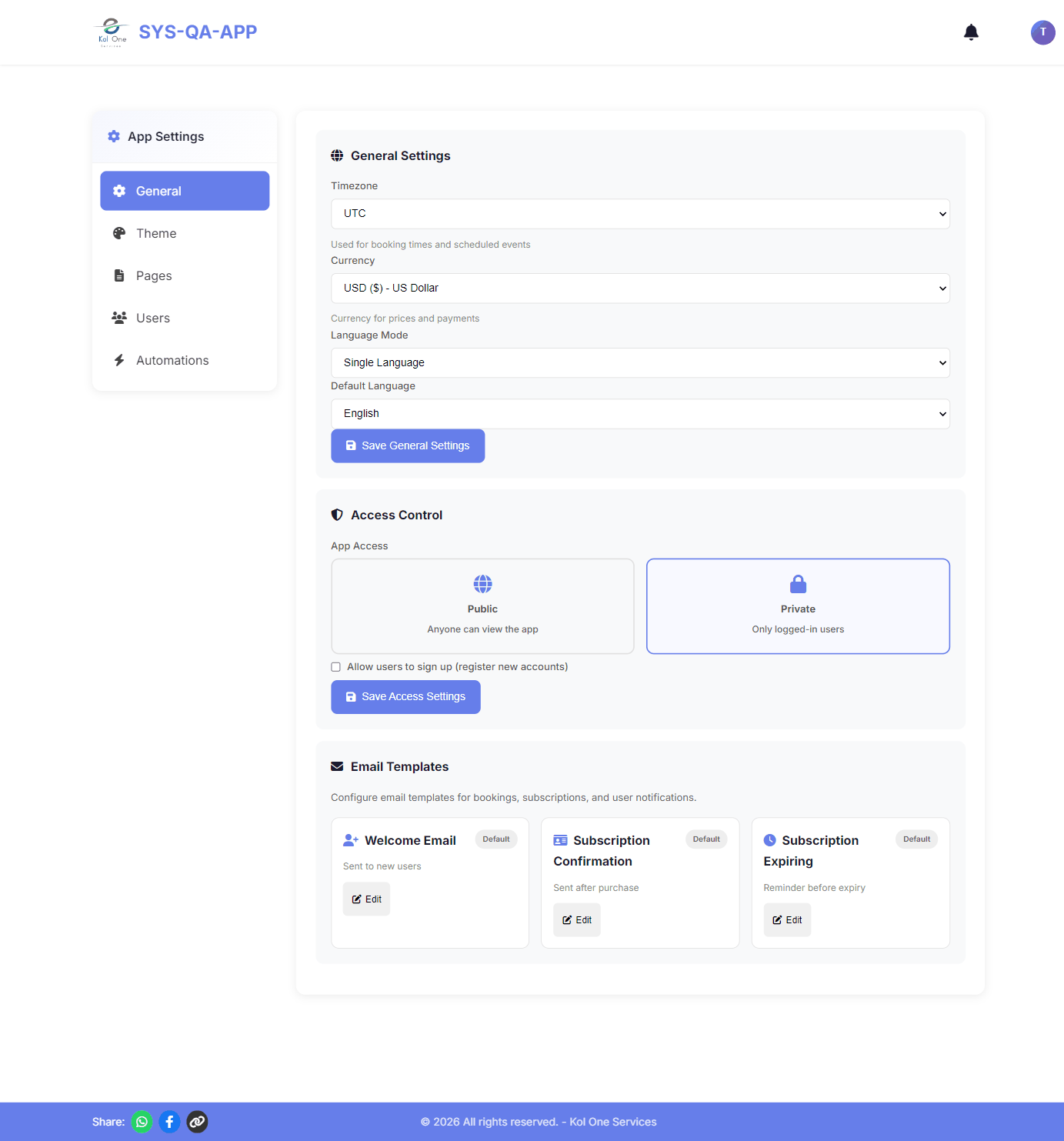 App Settings tabs tour